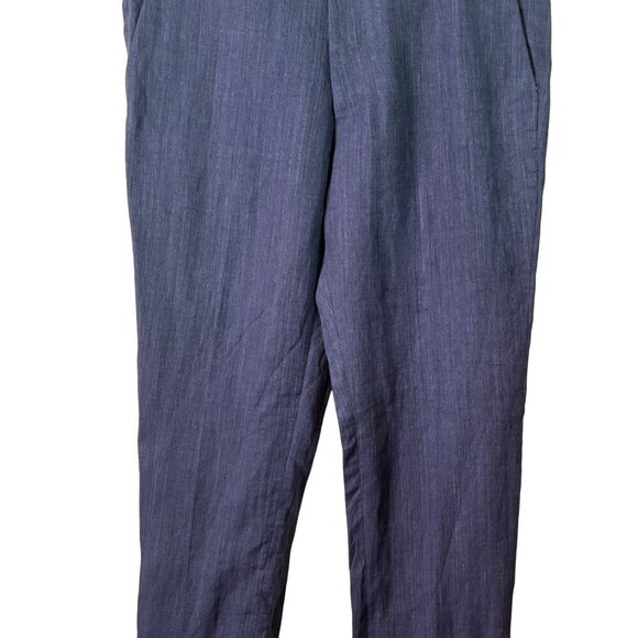 H&M Men's 100% Linen Slim Fit Navy Blue Dress Pants Trousers Size 34 33" Inseam - Picture 4 of 10